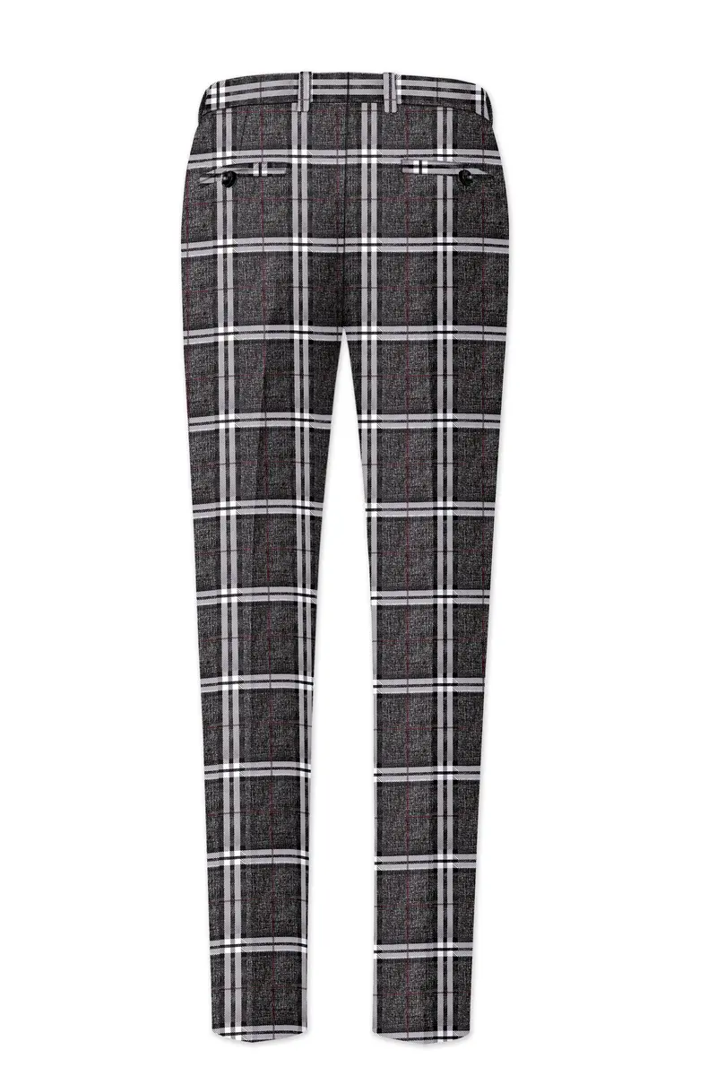 Axiom-Granite Gray Plaid Wool Rich Waistband Pant 5