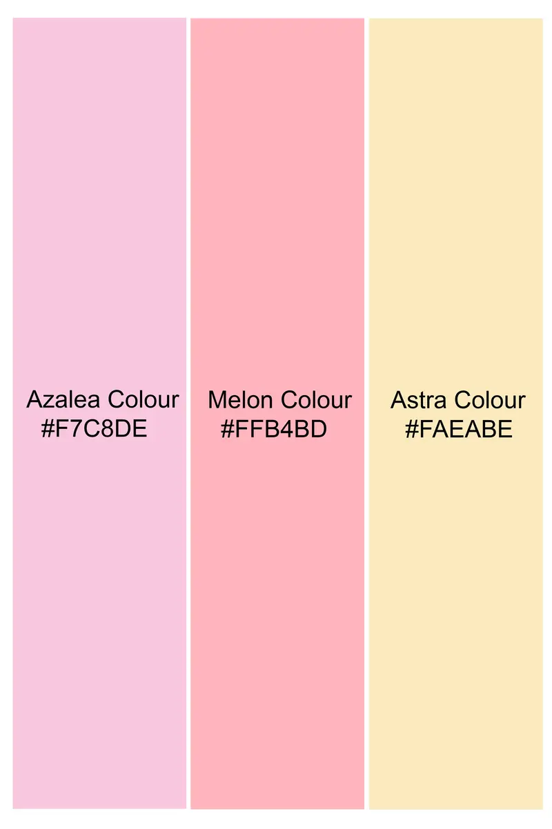 Azalea Pink And Astra Yellow Multicolour Designer Embroidered Peak Lapel Tuxedo Blazer 8
