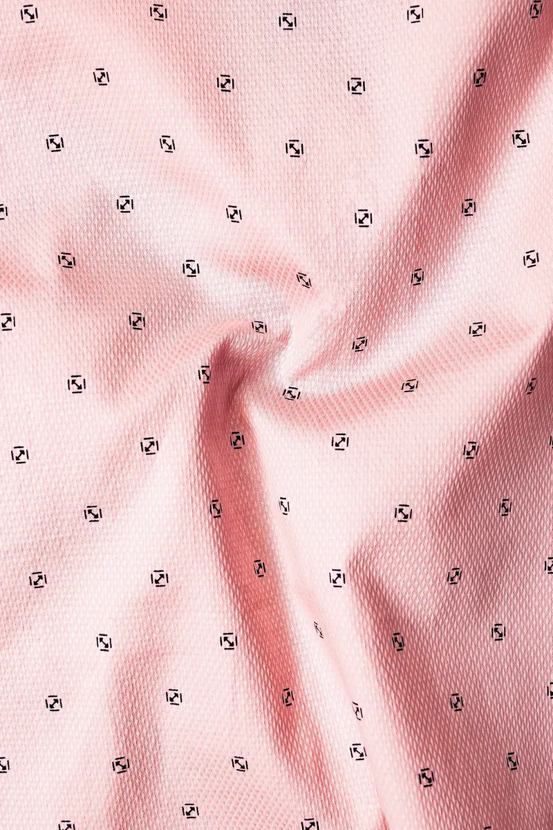 Azalea Pink Dobby Textured Premium Giza Cotton Shirt 2