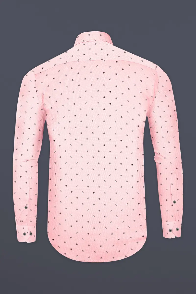 Azalea Pink Dobby Textured Premium Giza Cotton Shirt 5