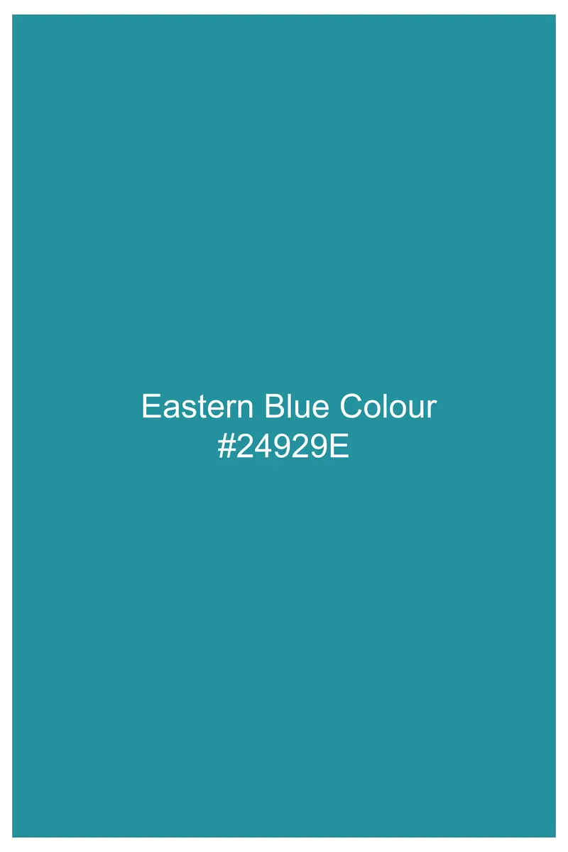 Azlune-Eastern Blue Windrow Chambray Premium Cotton Semi Formal Shirt 7