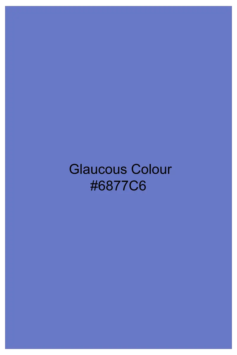Azure-Glaucous Blue Textured Herringbone Premium Cotton Dress Shirt 6