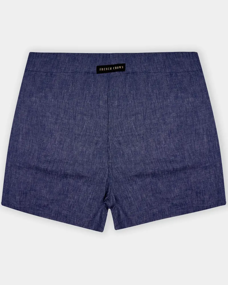 Azure-Martinique Blue Textured Chambray Premium Cotton Boxer 1