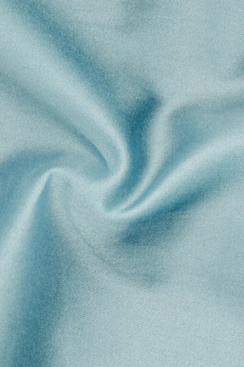 Azure Mist-Cyan Opaque Blue Subtle Sheen Super Soft Premium Cotton Cut Away Collar Dress Shirt 3