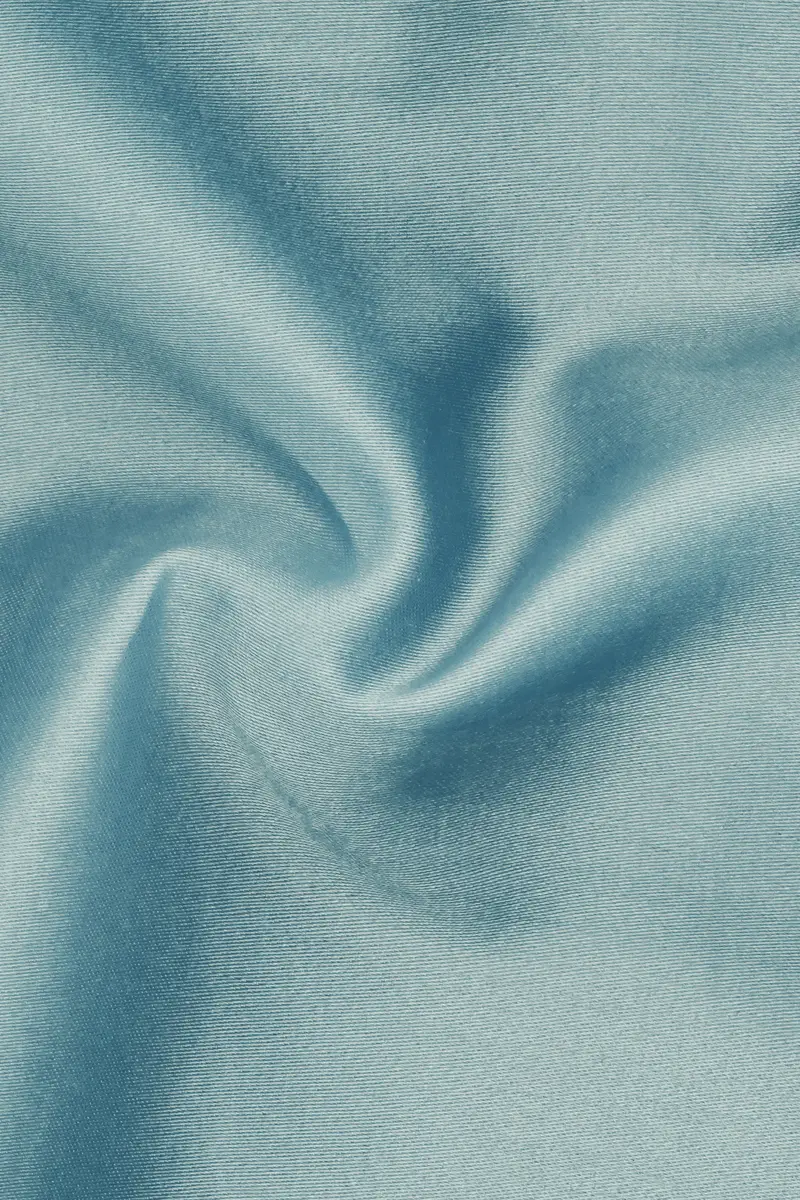 Azure Mist-Cyan Opaque Blue Subtle Sheen Super Soft Premium Cotton Dress Shirt 3
