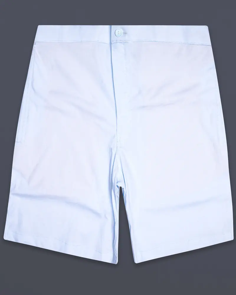 Azuric-Selago Blue Solid Chambray Premium Cotton Shorts 1
