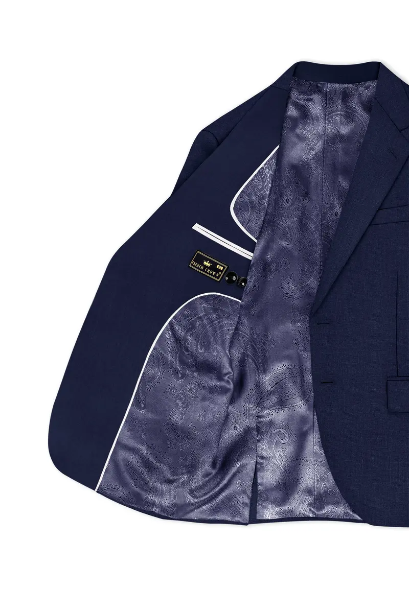 Azuriel-Firefly Blue Luxurious Linen Single Breasted Stretchable Traveler Blazer 5