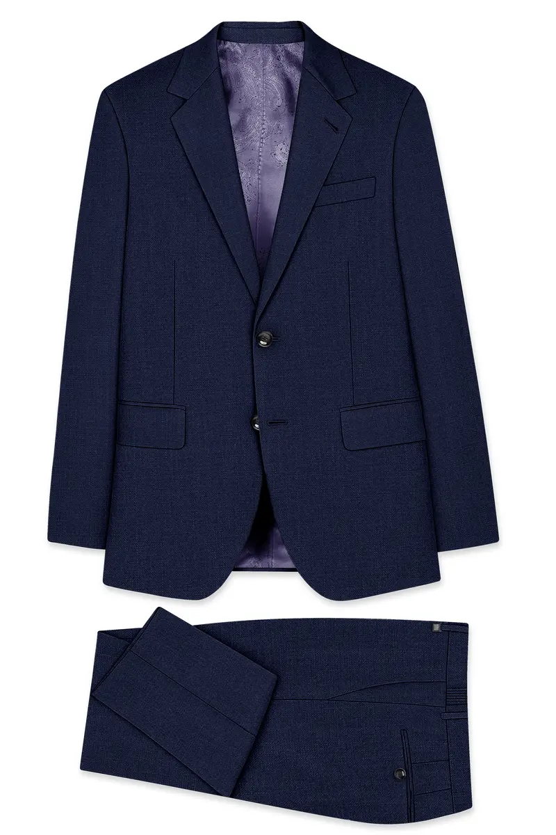 Azuriel-Firefly Blue Luxurious Linen Single Breasted Stretchable Traveler Suit 11