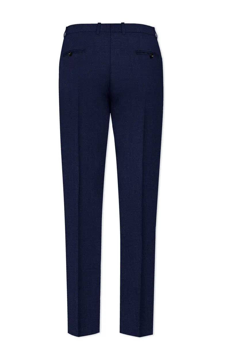 Azuriel-Firefly Blue Luxurious Linen Single Breasted Stretchable Traveler Suit 15