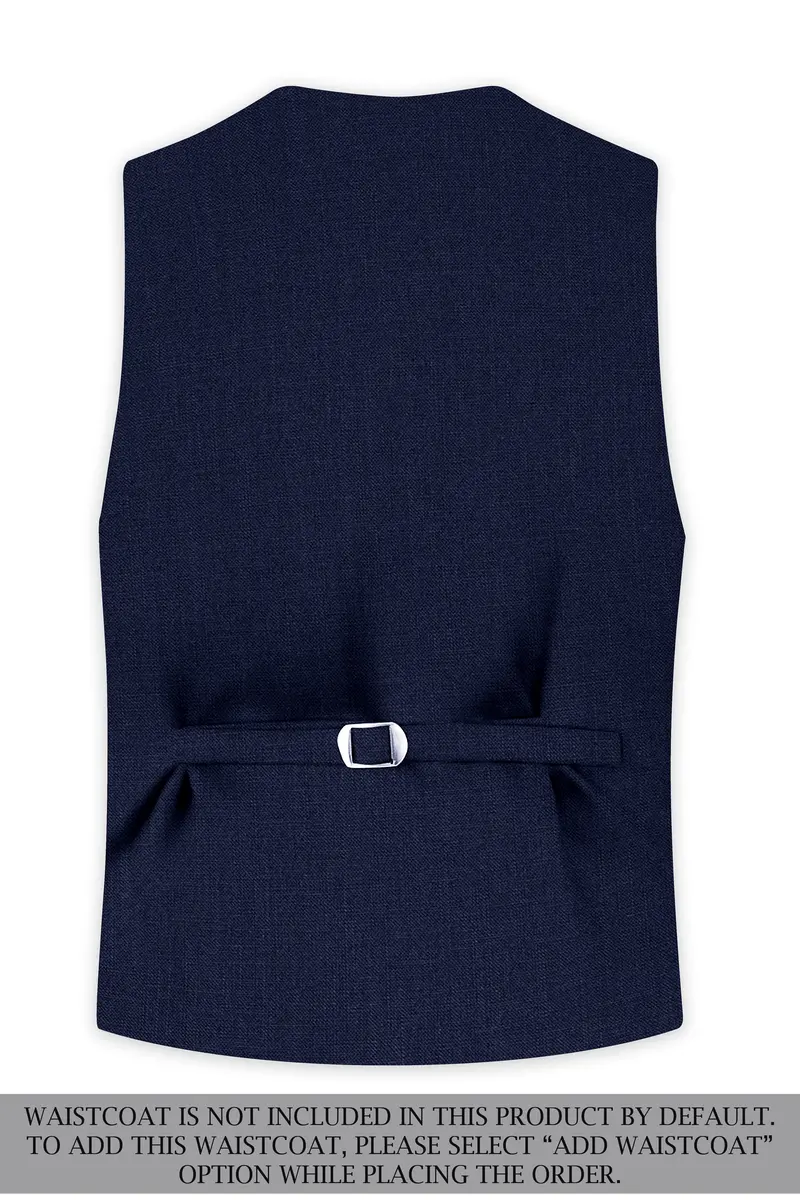Azuriel-Firefly Blue Luxurious Linen Single Breasted Stretchable Traveler Suit 18