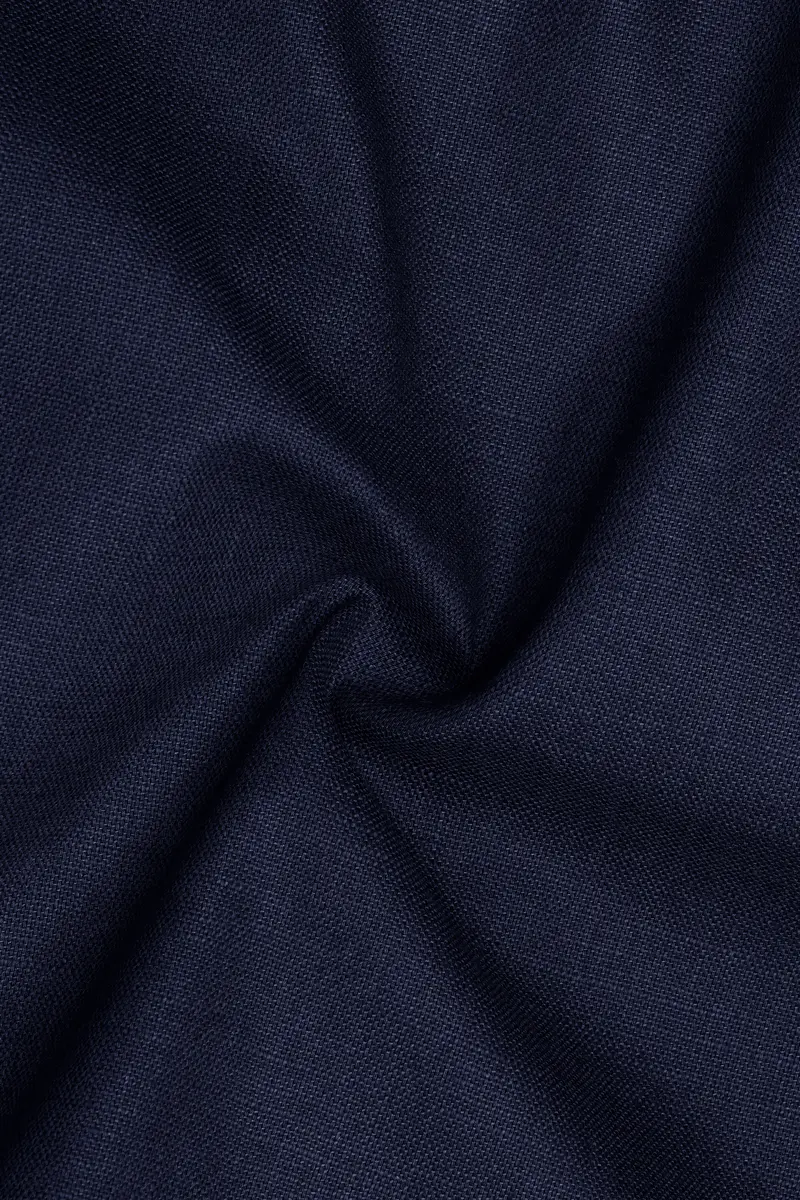 Azuriel-Firefly Blue Luxurious Linen Single Breasted Stretchable Traveler Suit 3