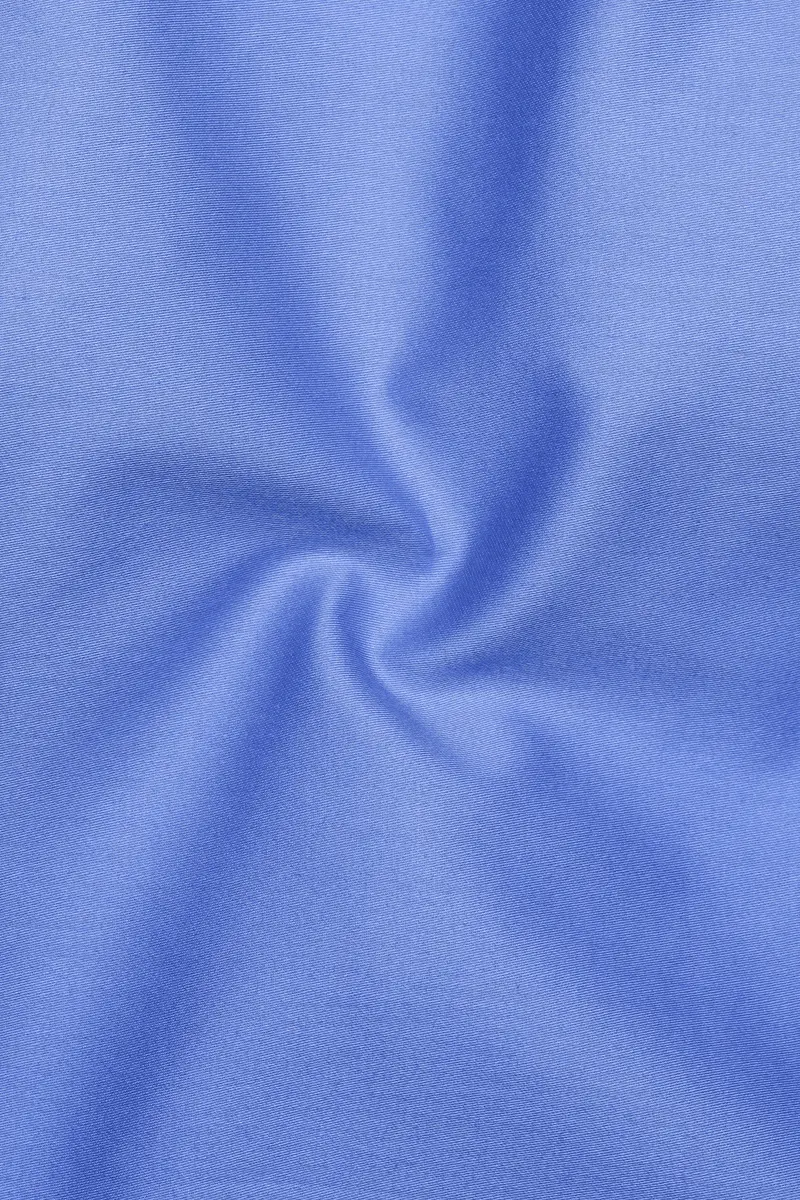 Azurine-Cornflower Blue Subtle Sheen Super Soft Premium Cotton Cut Away Collar Dress Shirt 3