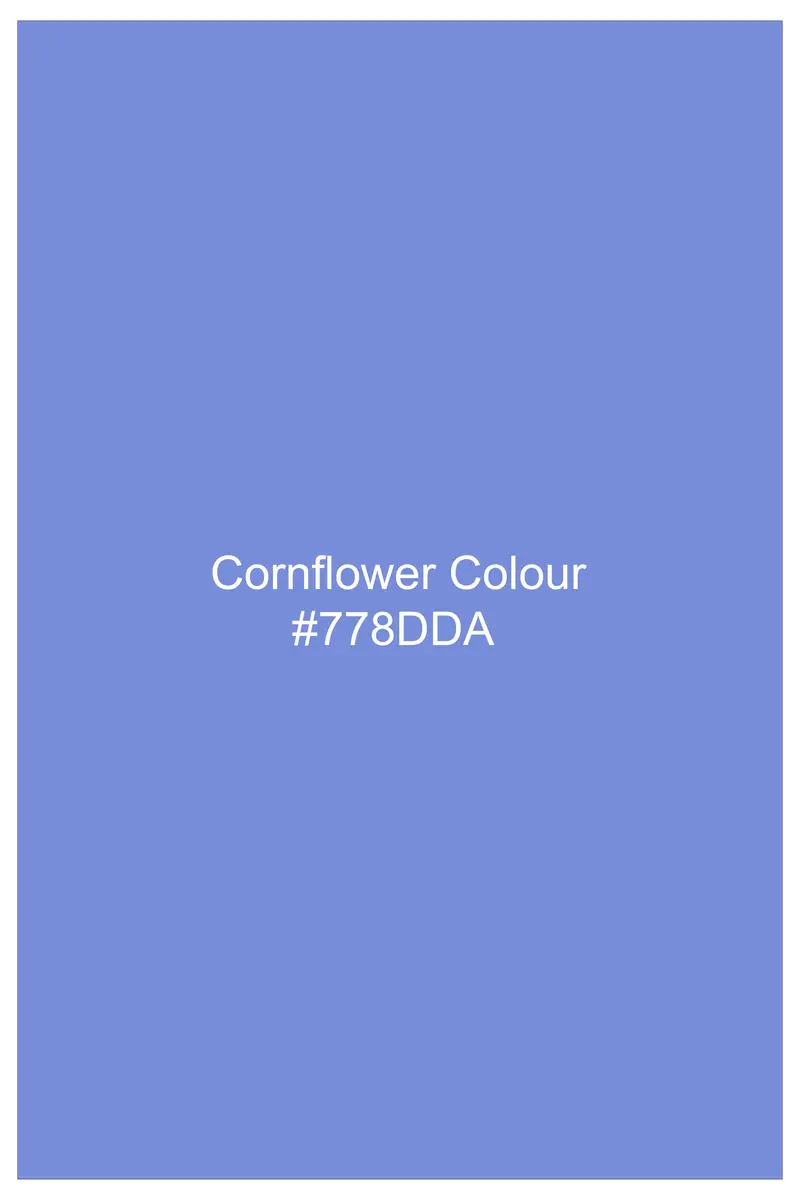Azurine-Cornflower Blue Subtle Sheen Super Soft Premium Cotton Tuxedo Dress Shirt 9