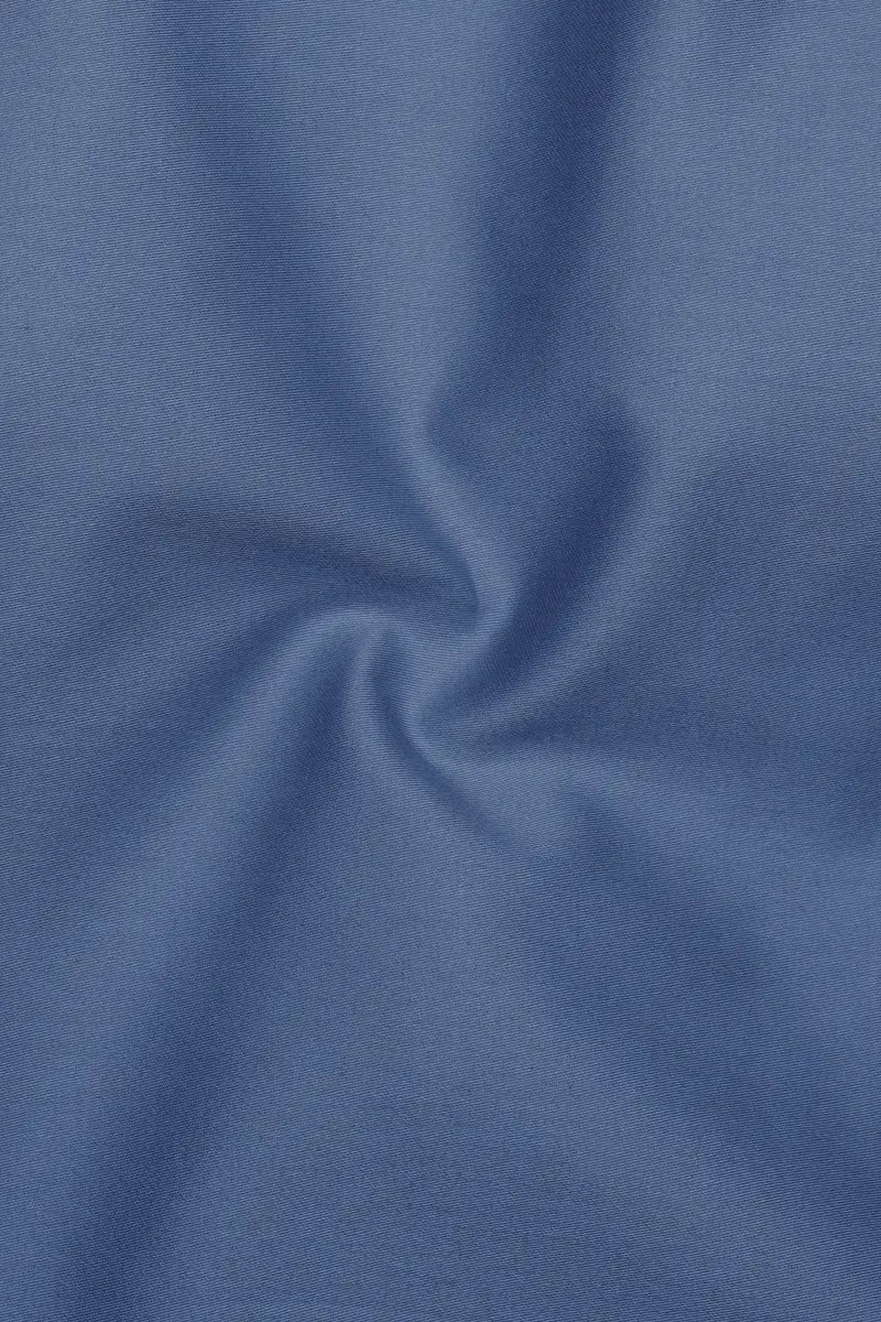 Azurion-Dusky Blue Subtle Sheen Super Soft Premium Cotton Mandarin Dress Shirt 3
