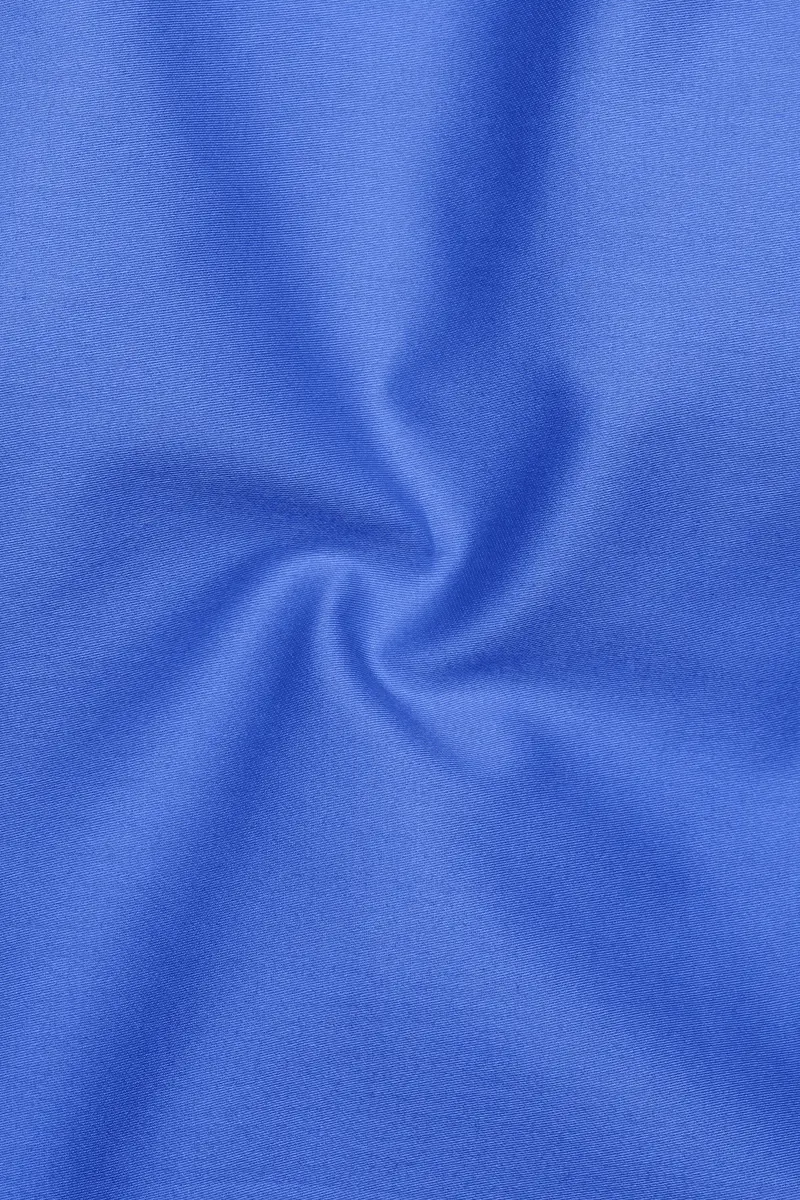Azurion-Mariner Blue Subtle Sheen Super Soft Premium Cotton Cut Away Collar Dress Shirt 3