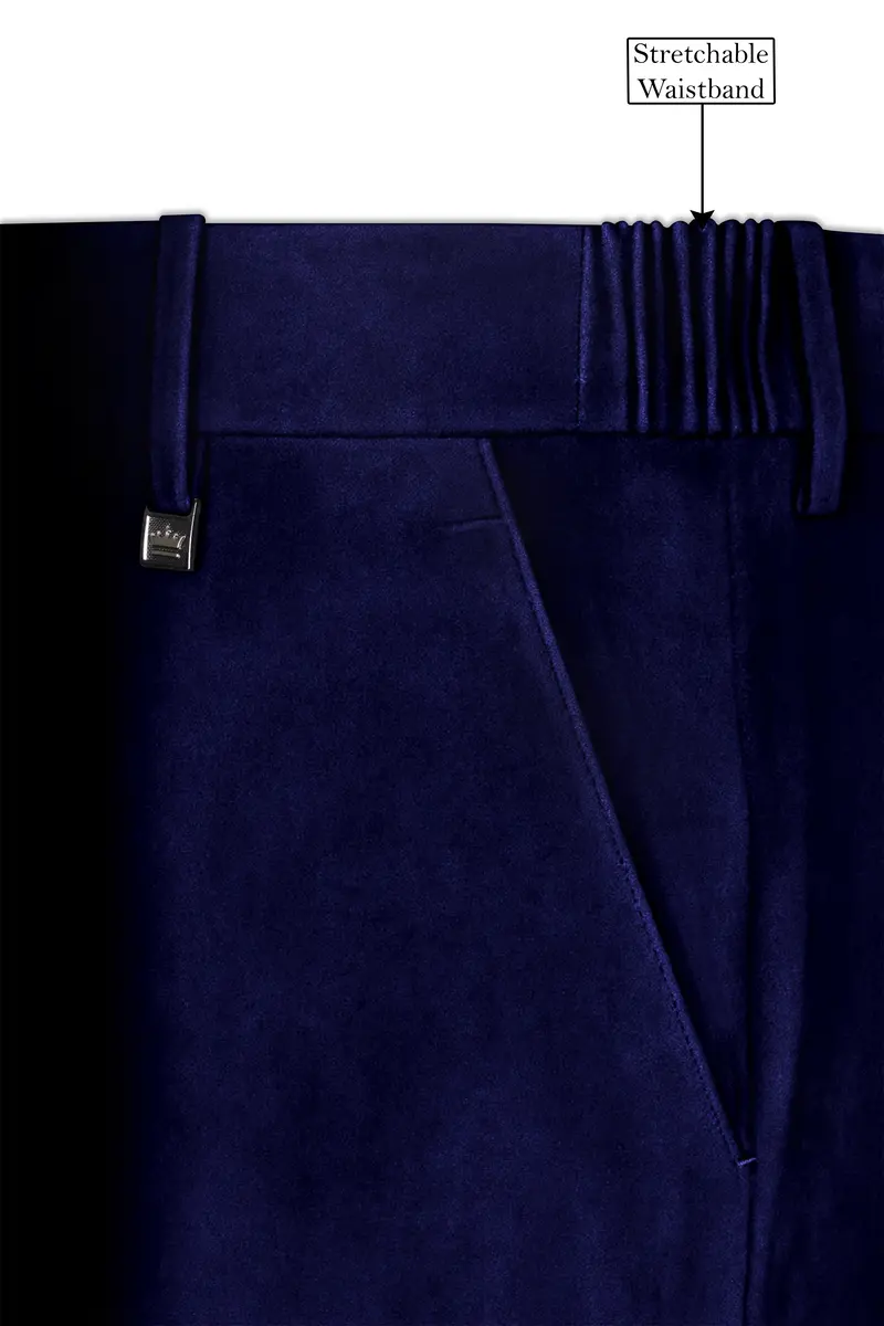 Azurion-Royal Blue Velvet Peak Lapel Tuxedo Suit 15