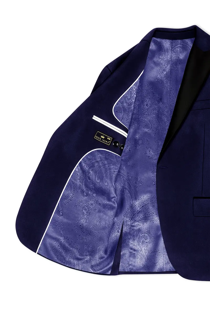 Azurion-Royal Blue Velvet Peak Lapel Tuxedo Suit 6