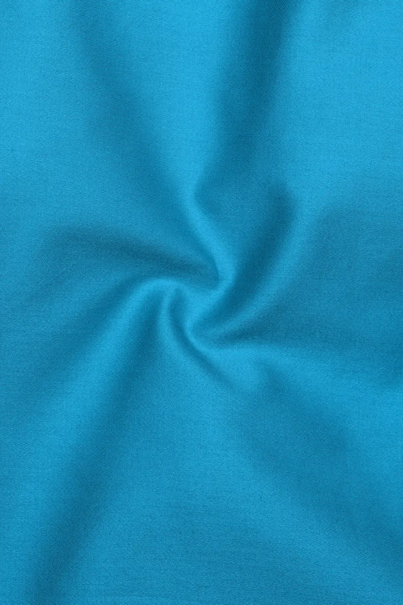 Azurique-Curious Blue Subtle Sheen Super Soft Premium Cotton Tuxedo Dress Shirt 3