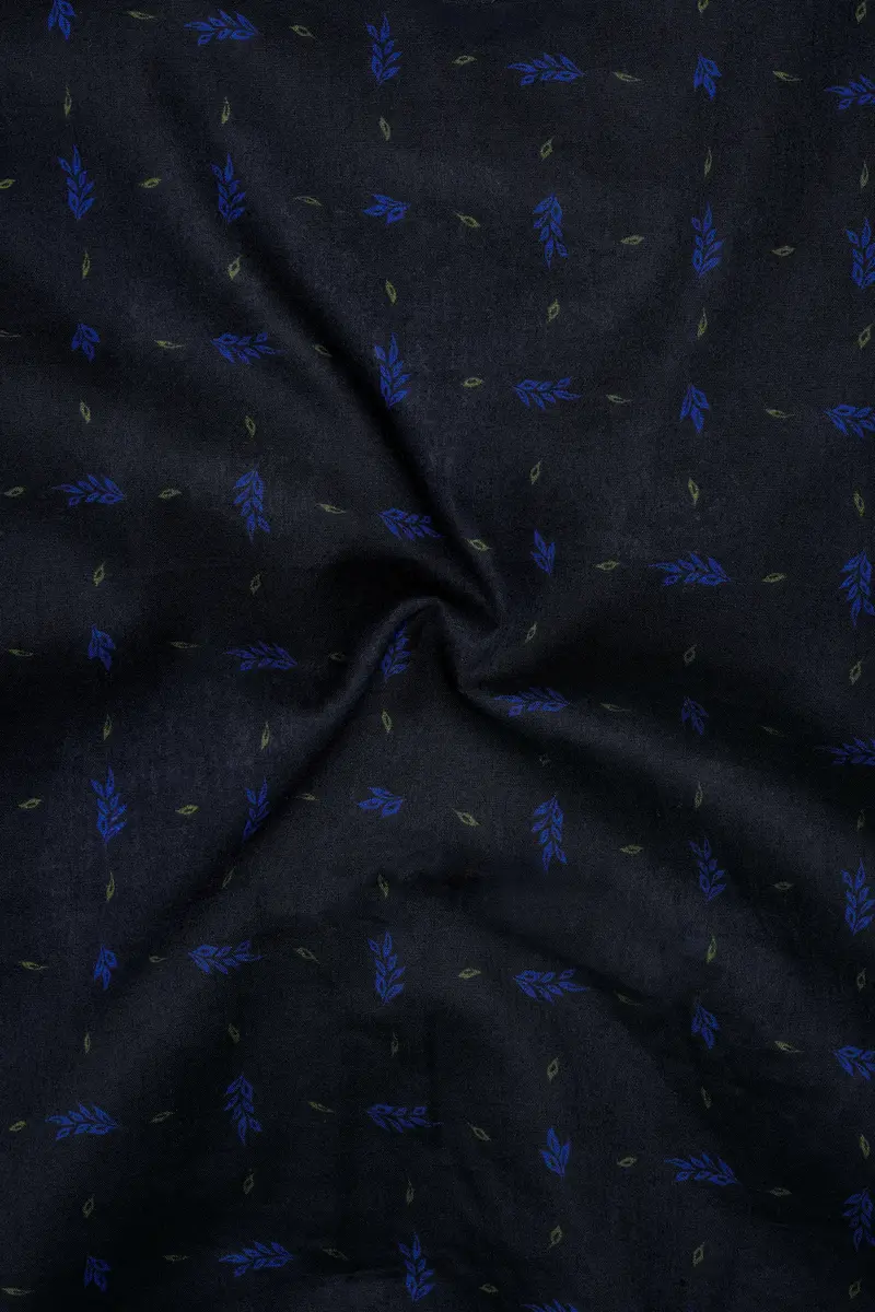 Azurox-Shark Blue Printed Super Soft Premium Cotton Casual Kurta Shirt 3