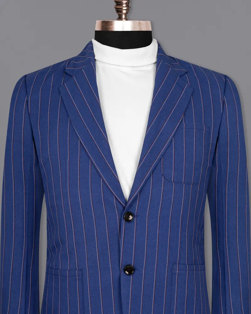 Bahama Blue Striped Woolrich Sports Blazer 2