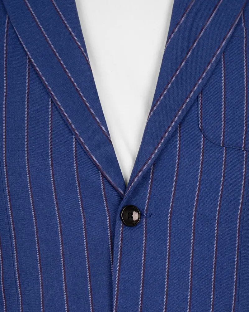 Bahama Blue Striped Woolrich Sports Blazer 4
