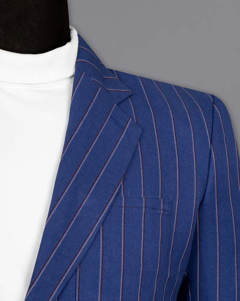 Bahama Blue Striped Woolrich Sports Blazer 5