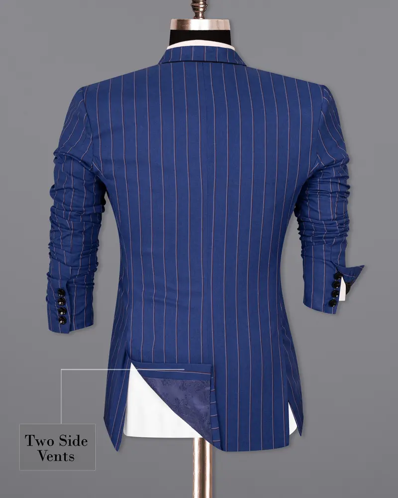Bahama Blue Striped Woolrich Sports Blazer 9