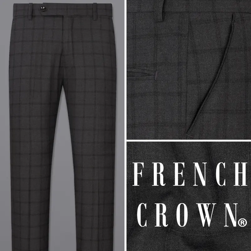 Baltic Black Windowpane Pant 1