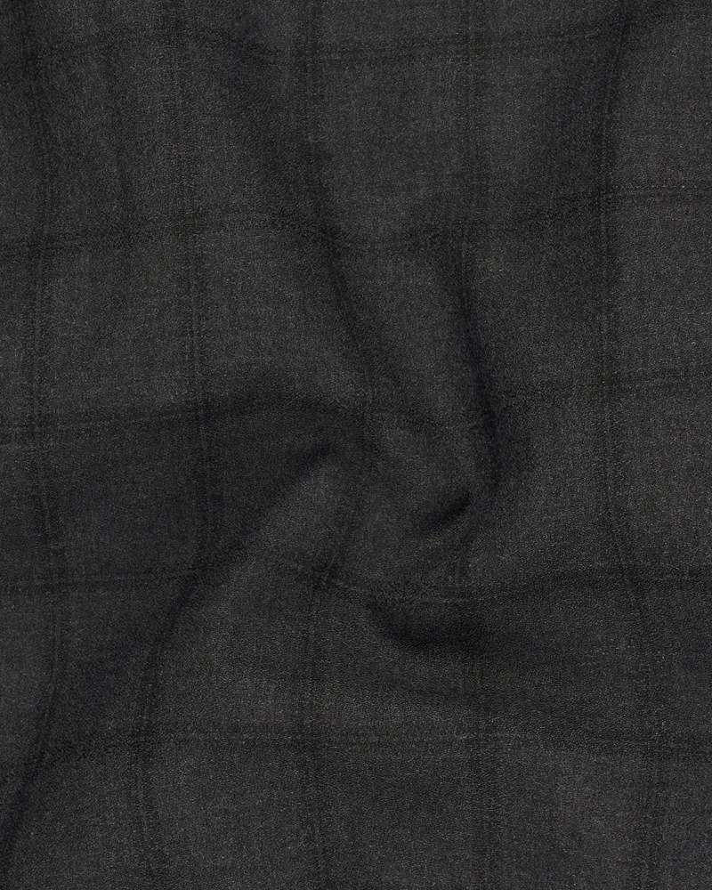 Baltic Black Windowpane Single Breasted Blazer 3
