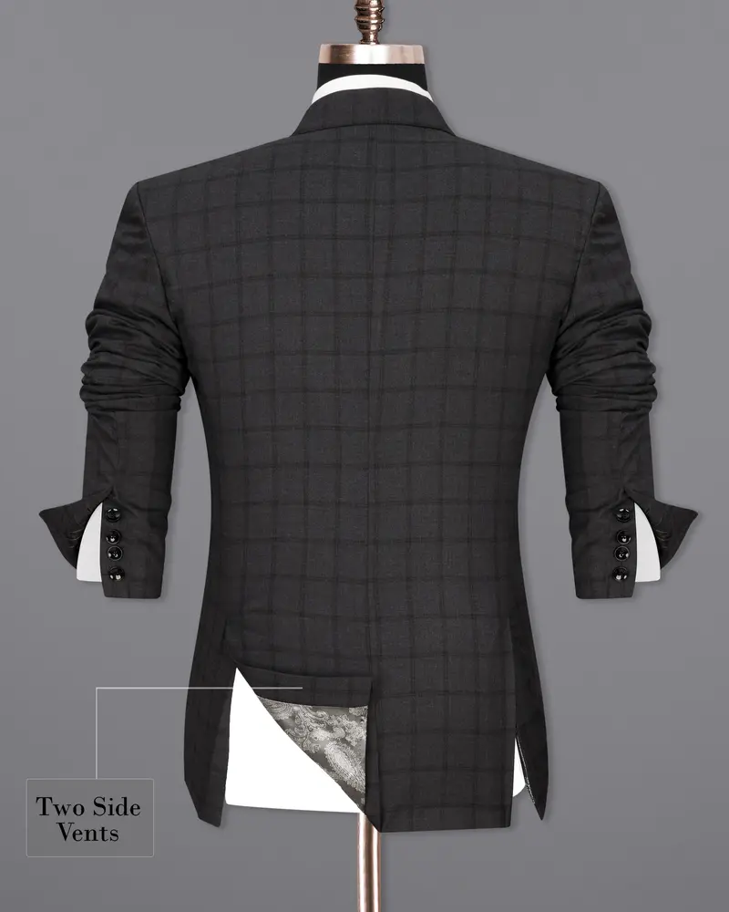 Baltic Black Windowpane Single Breasted Suit 10