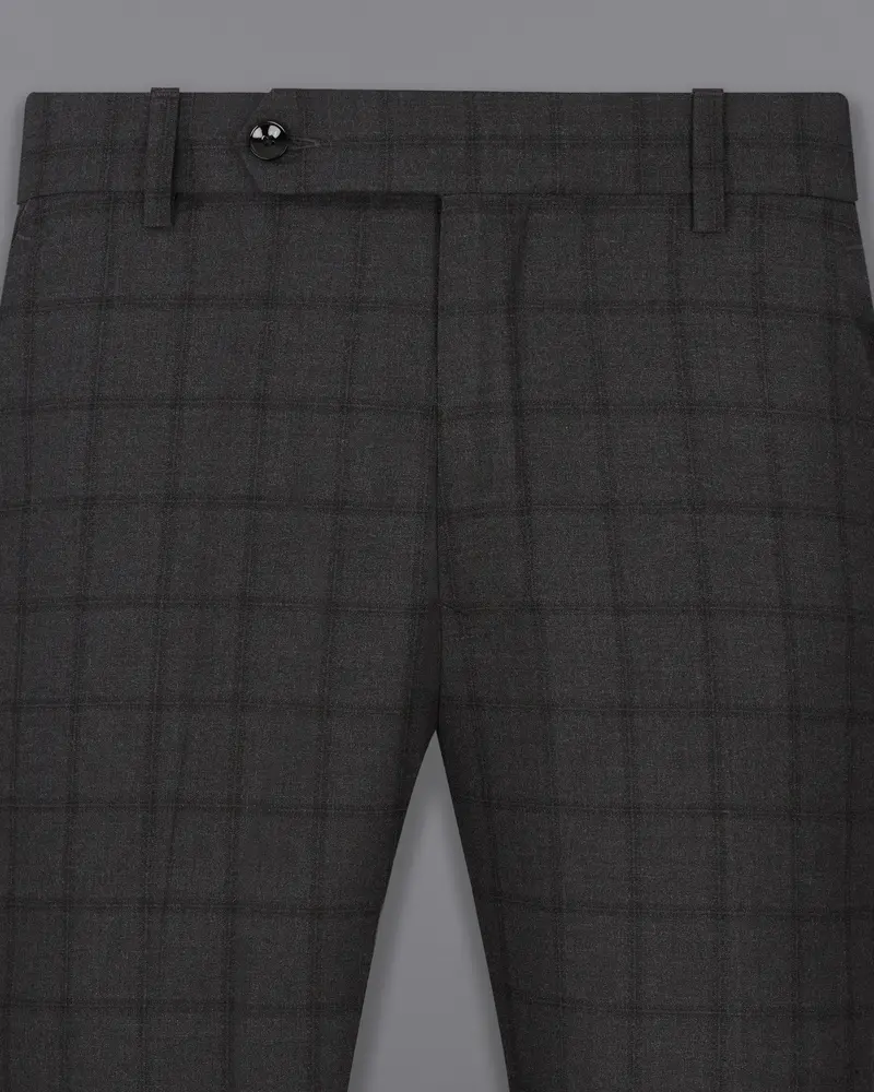 Baltic Black Windowpane Single Breasted Suit 12