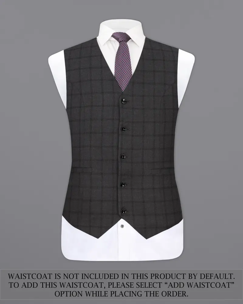 Baltic Black Windowpane Single Breasted Suit 15