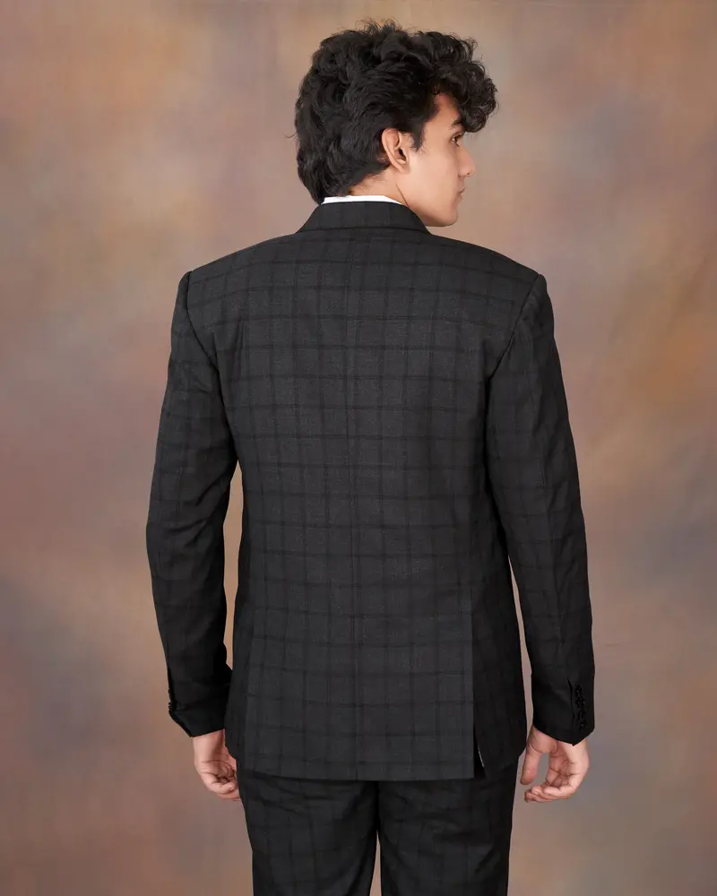 Baltic Black Windowpane Single Breasted Suit 23