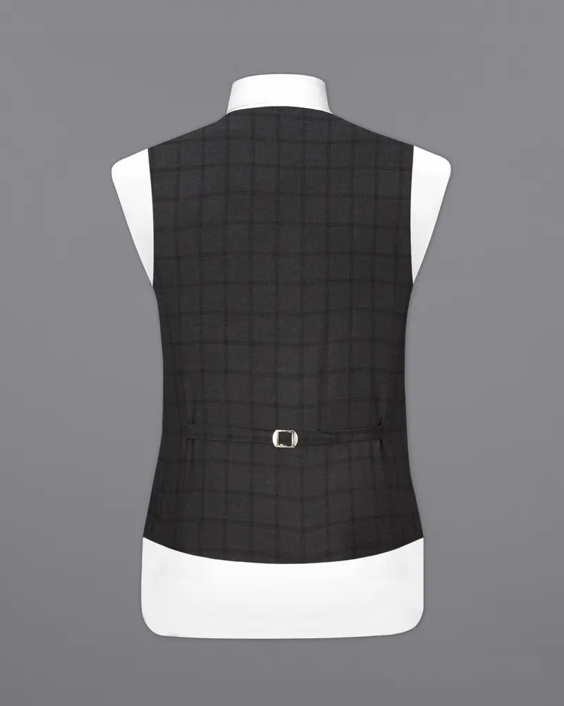 Baltic Black Windowpane Waistcoat 6