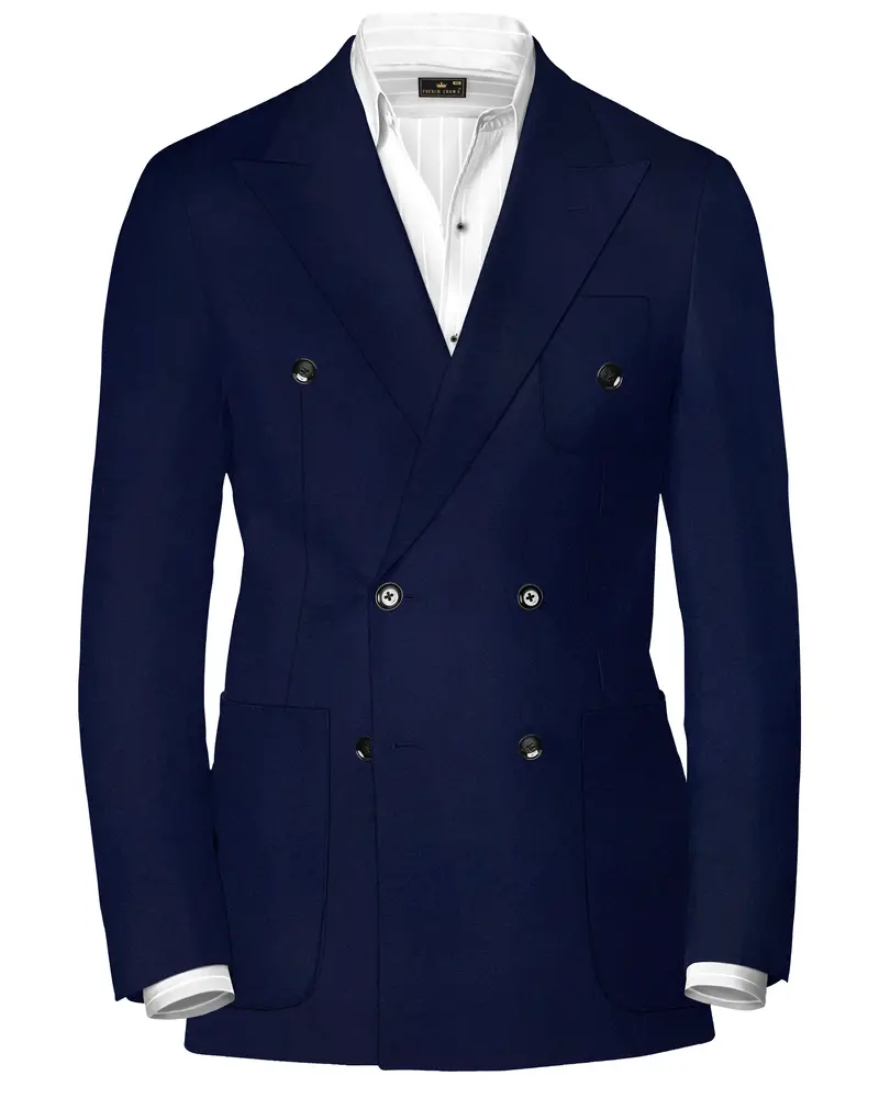 Baltic Blue Wool Rich Double Breasted Sports Blazer 1