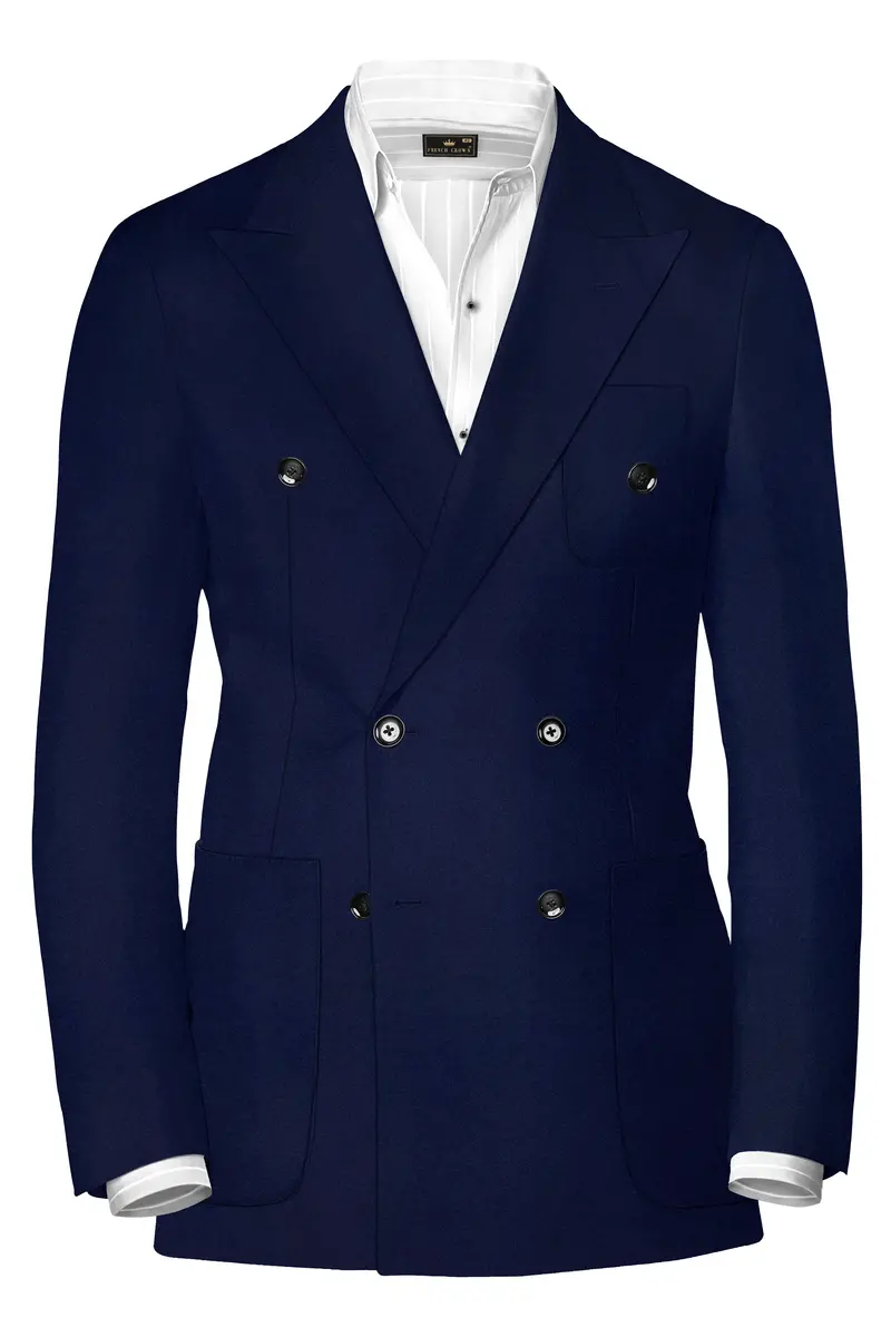 Baltic Blue Wool Rich Double Breasted Sports Suit 10