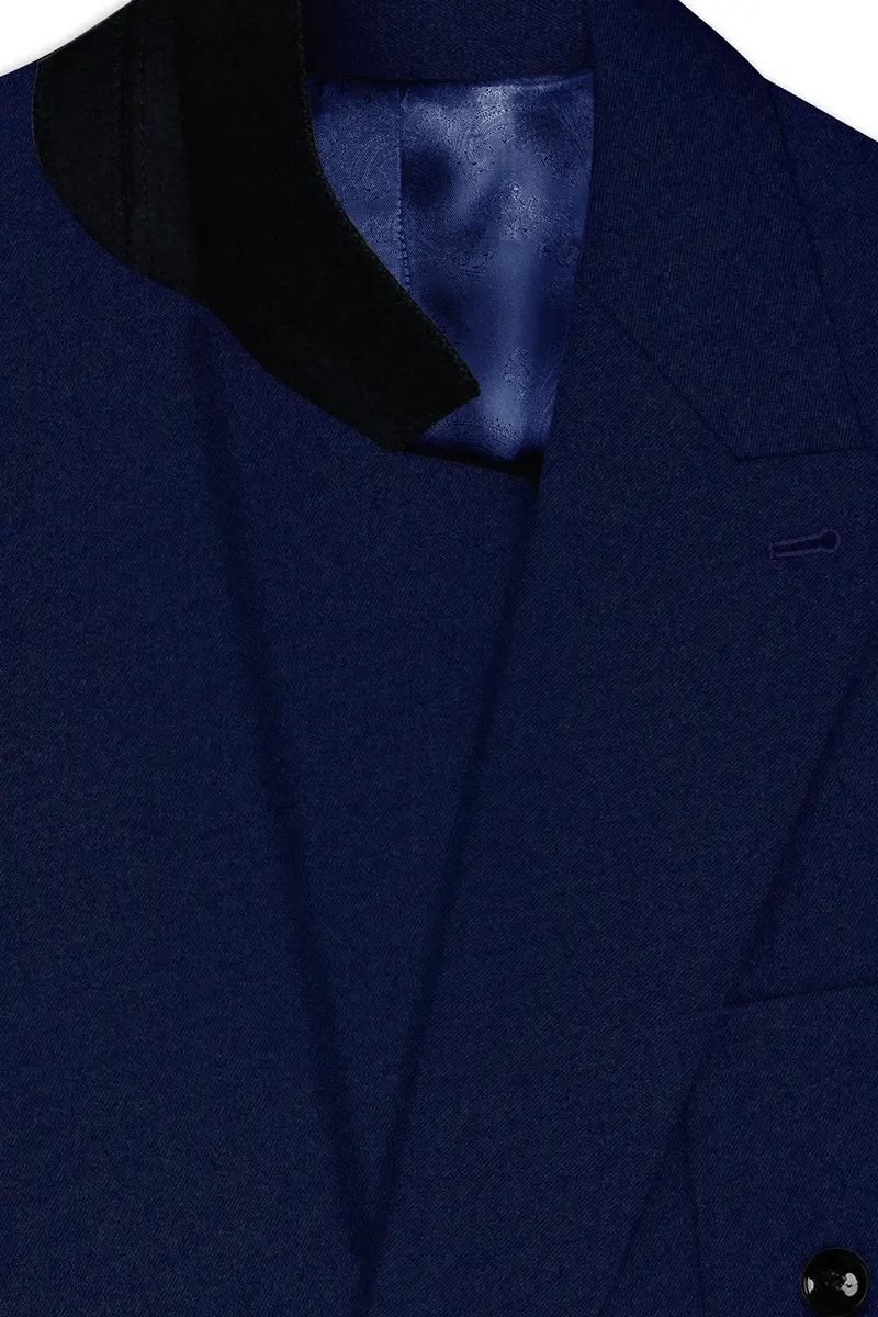 Baltic Blue Wool Rich Double Breasted Sports Suit 5