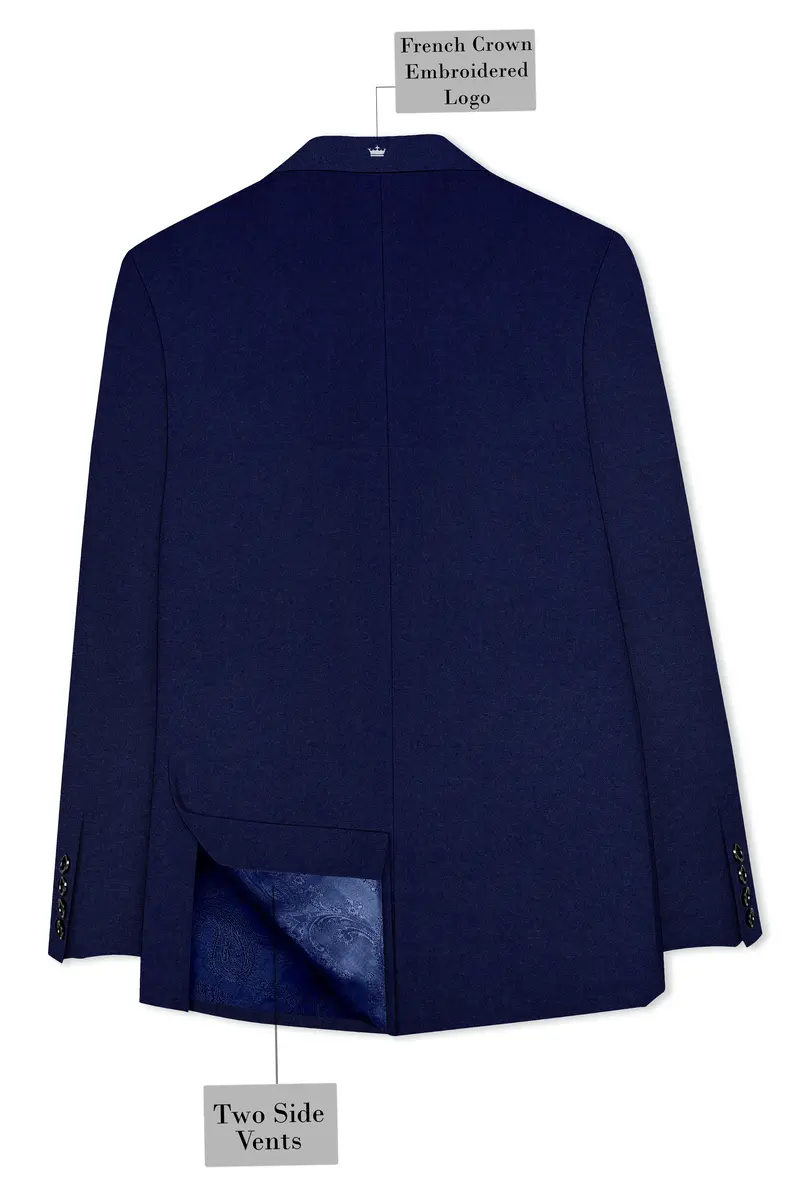 Baltic Blue Wool Rich Double Breasted Sports Suit 9