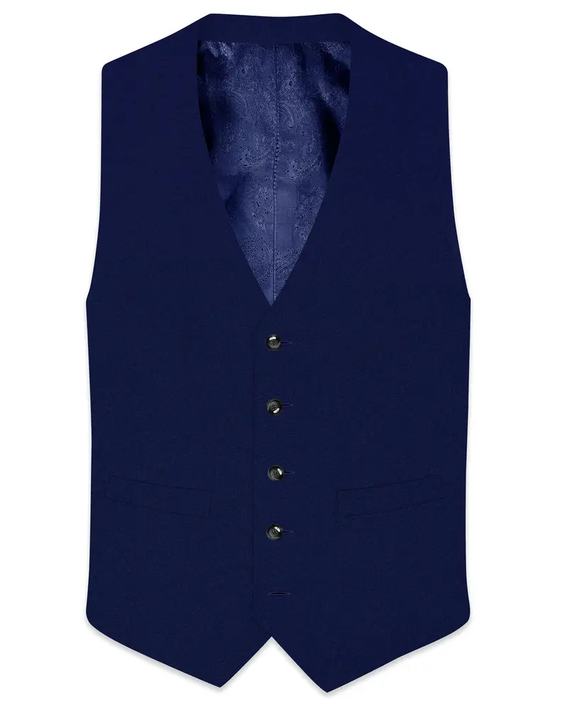 Baltic Blue Wool Rich Waistcoat 1