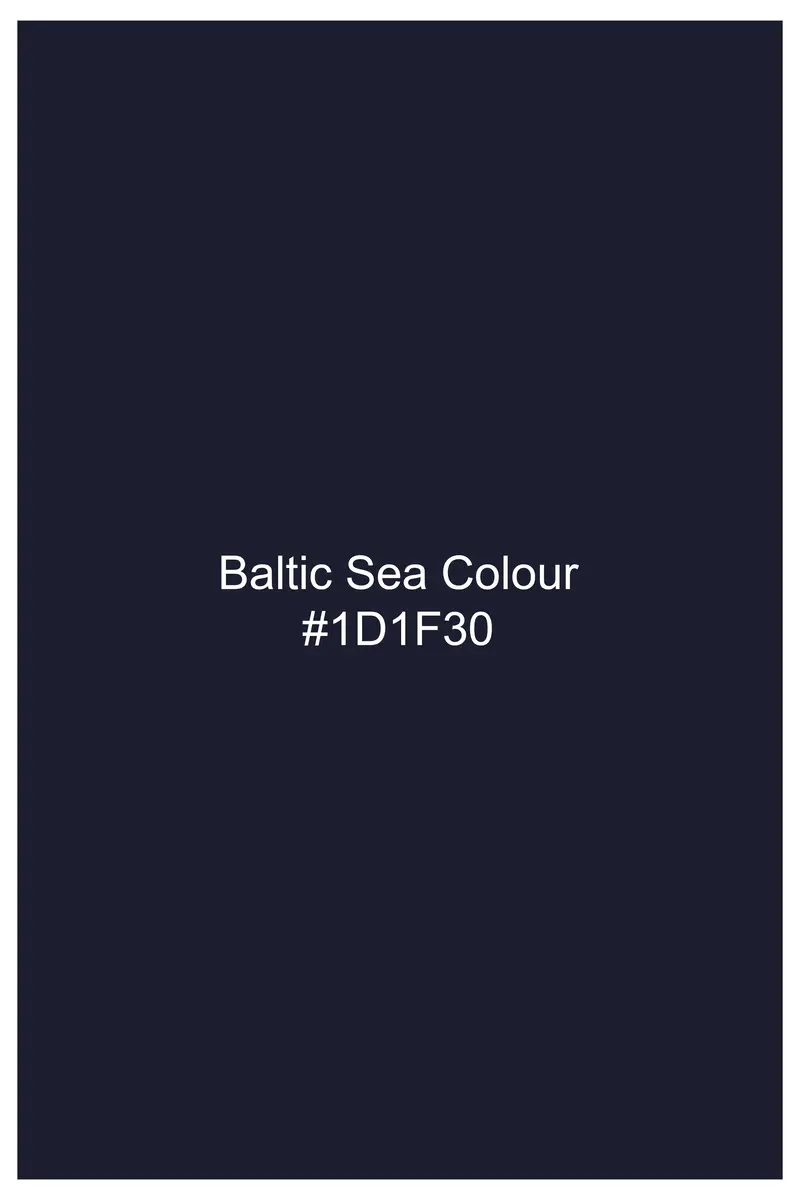 Baltic Sea Blue Dobby Textured Premium Giza Cotton Shirt 7