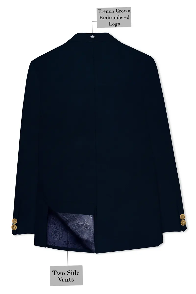 Baltic Sea Blue Premium Cotton Bandhgala Blazer 7