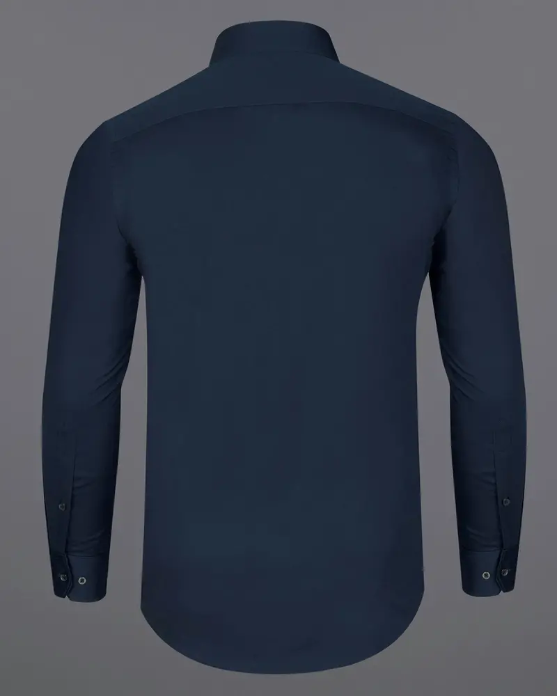 Baltic Sea Blue Subtle Sheen Snake Pleated Super Soft Premium Cotton Tuxedo Shirt 7