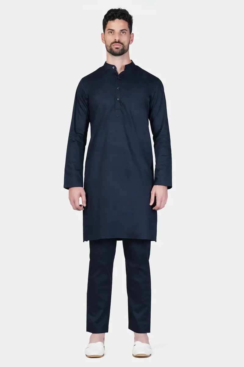 Baltic Sea Blue Subtle Sheen Super Soft Premium Cotton Kurta Set 2