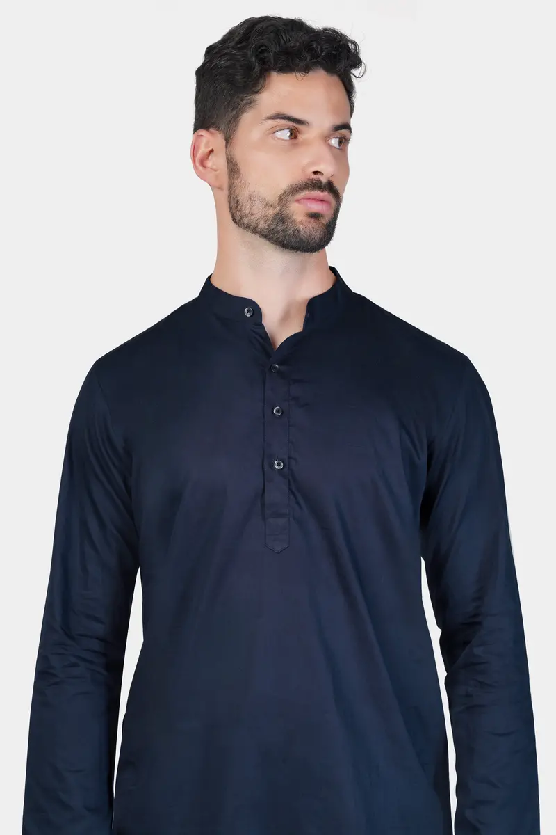 Baltic Sea Blue Subtle Sheen Super Soft Premium Cotton Kurta Set 4