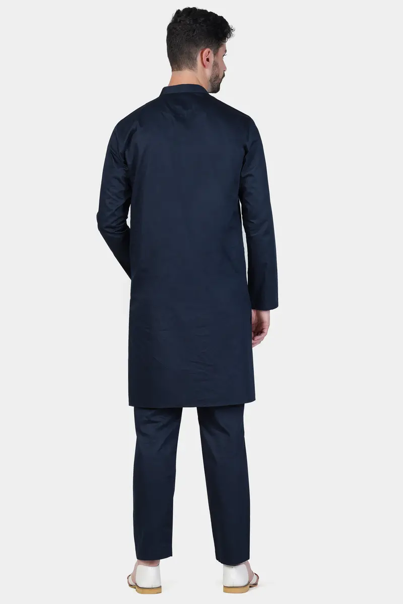 Baltic Sea Blue Subtle Sheen Super Soft Premium Cotton Kurta Set 7