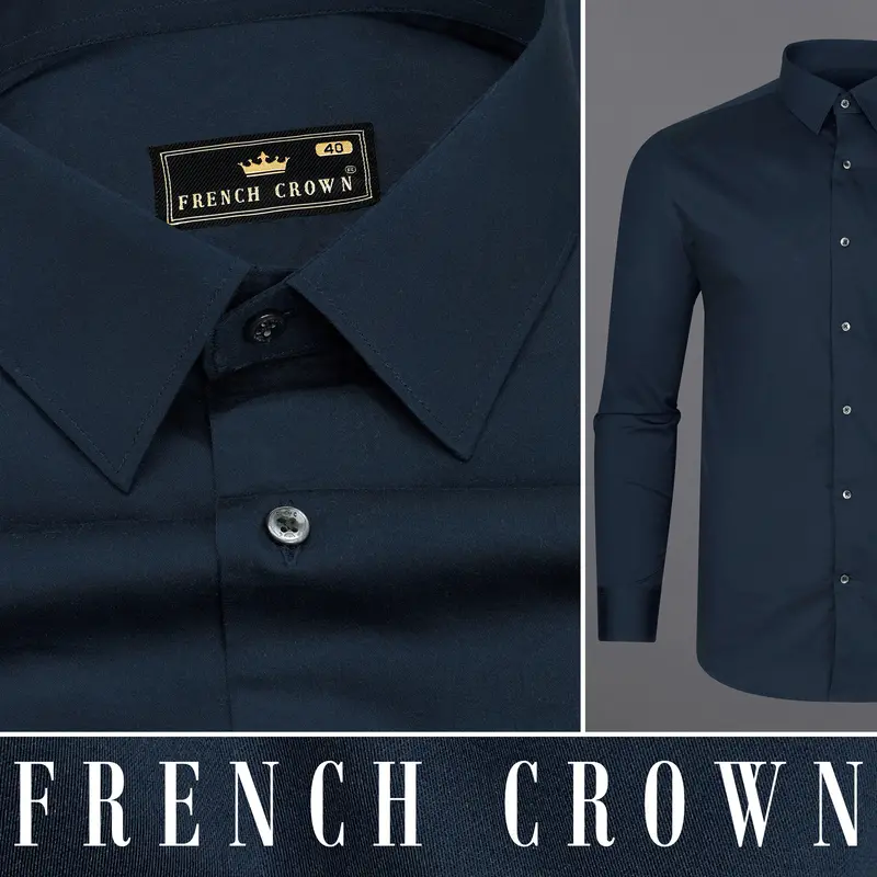 Baltic Sea Blue Subtle Sheen Super Soft Premium Cotton Shirt 11