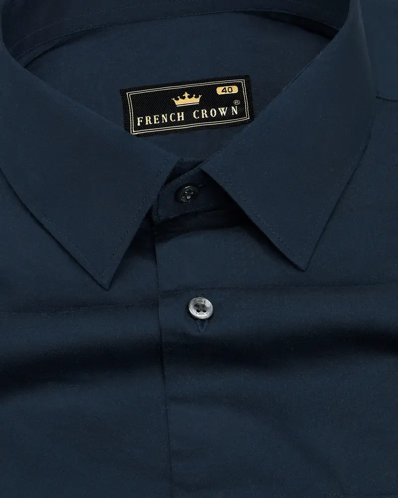 Baltic Sea Blue Subtle Sheen Super Soft Premium Cotton Shirt 2