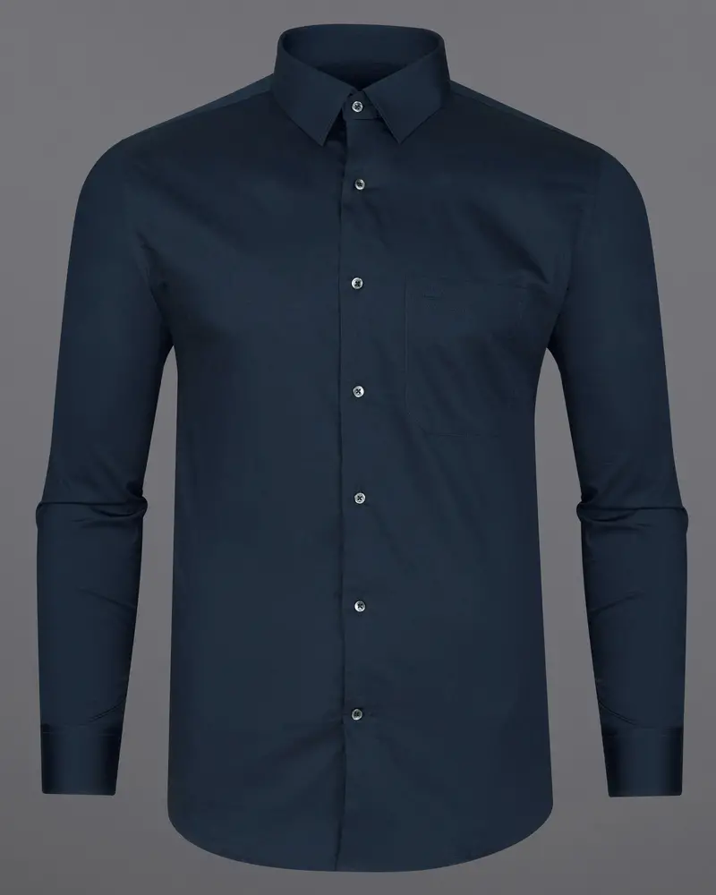 Baltic Sea Blue Subtle Sheen Super Soft Premium Cotton Shirt 6