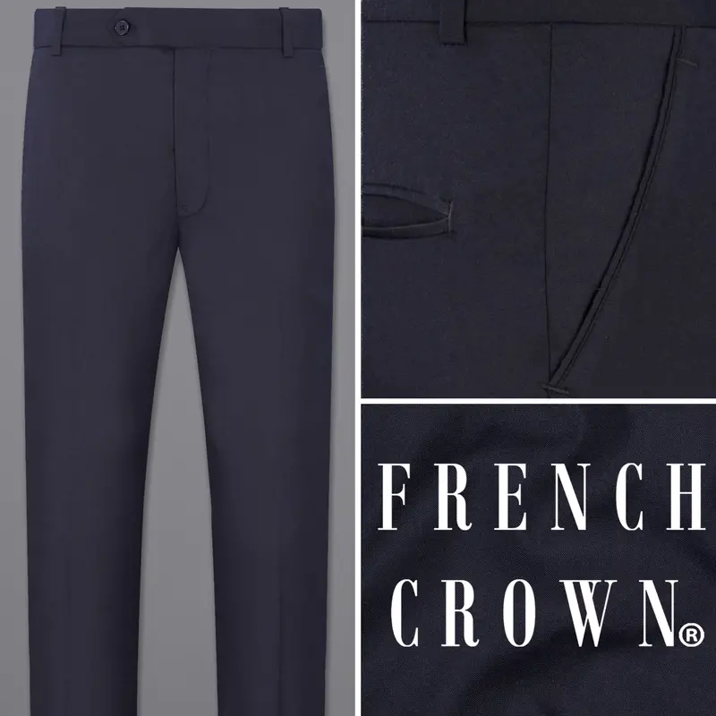 Baltic Sea Blue Textured Pant 1