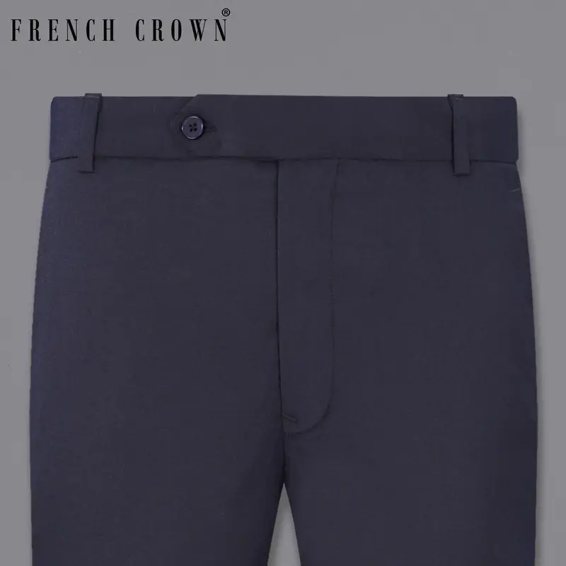 Baltic Sea Blue Textured Pant 6